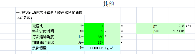 楼主，这个表中“每次运动角度”这一项是什么意思啊