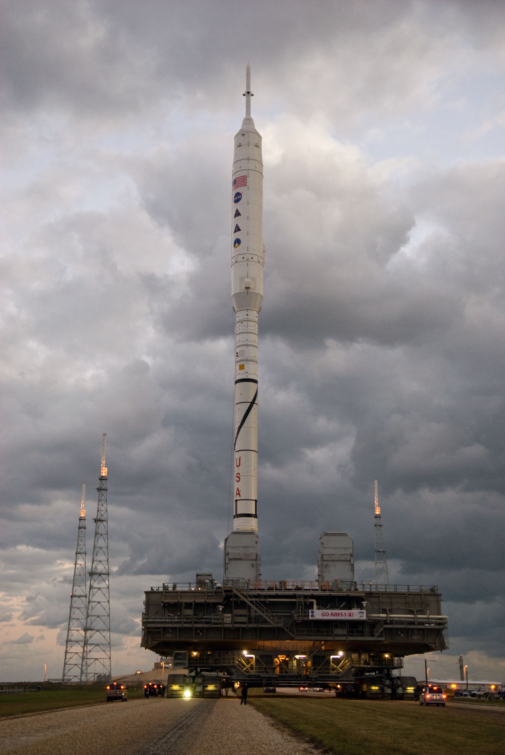 Ares_I-X_rollout_on_mobile_launch_platform.jpg