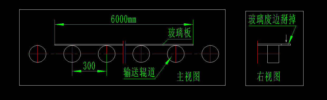玻璃废边示意图
