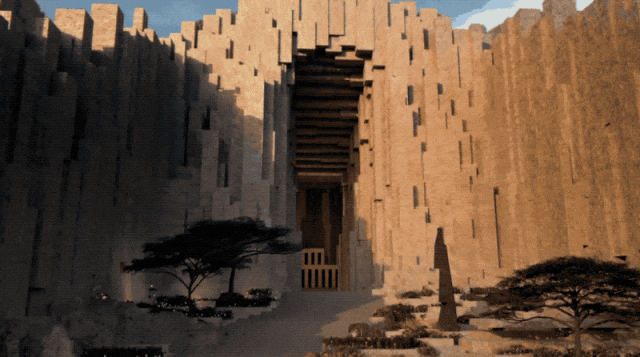 沙特造个大剧院，门竟有20层楼高6.gif