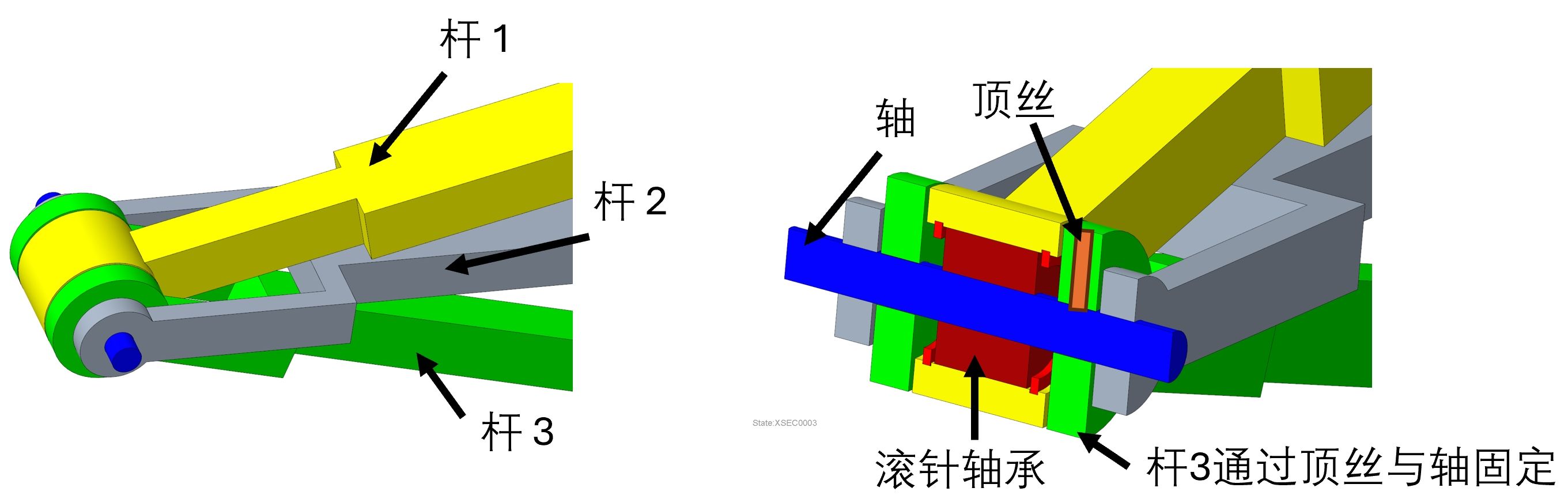 三杆转动副