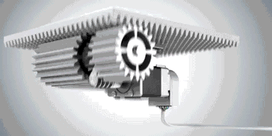 具体结构是这样的 : 由垂直的两个直齿轮组成, 两个直齿轮分别由蜗轮